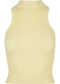 Urban Classics Herren Muskelshirt "Urban Classics Damen Ladies Short Rib Knit Turtleneck Top", gelb, casual, Gr. L, unifarben, 35% Polyacryl, 35%