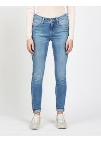 Gang Damen Relax-fit-Jeans "94AMELIE", blau, modisch, Gr. 32, Denim/Jeans, Obermaterial: 90% Baumwolle, 6% Polyester, 4% Elasthan, Jeans, mit