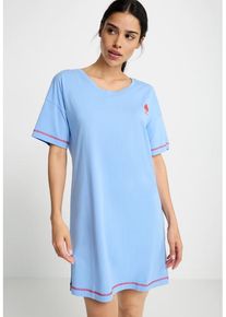 LSCN BY LASCANA Nachthemd blau Gr. 32/34 für Damen. Rundhals und Print. Lässig Geschnitten. Nachhaltig.