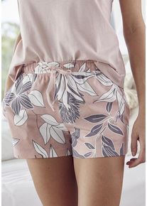 Lascana Schlafshorts mehrfarbig Gr. 32/34 für Damen. Mit Samtband, Allover-Druck. Bequem. Nachhaltig.
