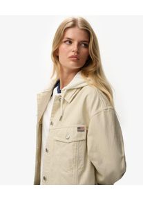Superdry Damen Relaxed Hooded Trucker Jacke Beige - Gr&ouml;&szlig;e: 46 2082217000656RUT460