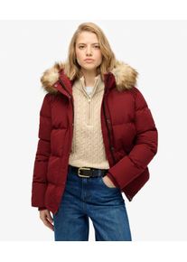 Superdry Damen Logo Abzeichen Everest Classic Pufferjacke, Dunkel Rot - Gr&ouml;&szlig;e: 42 2082218500638Z6F020