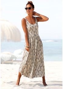 Vivance Midikleid mehrfarbig Gr. 34 für Damen. Tiefer Rundhals und Allover-Druck. Figurumspielend. Nachhaltig.