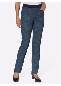 Inspirationen Damen Schlupfjeans, blau, Gr. 19, unifarben, 78% Baumwolle, 20% Polyester, 2% Elasthan, Jeans