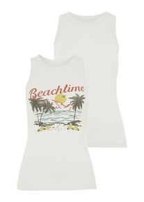 Beach Time BEACHTIME Tanktop beige Gr. 32/34 für Damen. Mit hoch geschlossener Ausschnitt. Figurbetont