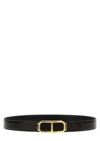 Tom Ford Gürtel - Logo Reversible Belt - Gr. 95 - in Schwarz - für Damen