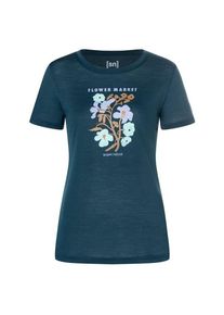 super.natural Flower Market Tee Merinoshirt Damen (Gr XS |blau)