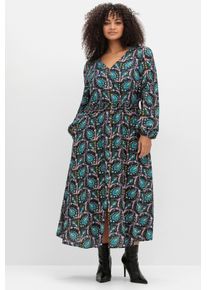 sheego Große Größen Maxikleid mit Paisleymuster, schwarz-gemustert, Größe 48 - Damen