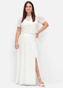 sheego Große Größen A-Linien-Rock mit Seitenschlitz, offwhite, Größe 54 - Damen