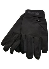 Urban Classics Damen Baumwollhandschuhe "Urban Classics Unisex Logo Cuff Performance Gloves", schwarz, Gr. S, 100% Polyester, Handschuhe