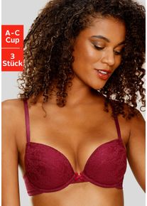 Petite Fleur Damen Push-up-BH, Gr. 70, bunt, Spitze, Obermaterial: 64% Baumwolle, 31% Polyamid, 5% Elasthan, feminin, BHs, mit Bügel und