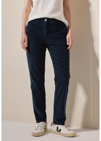 Cecil Damen Cordhose, blau, casual, Gr. 31, unifarben, Web, 98% Baumwolle, 2% Elasthan, Hosen, 4-Pocket Style