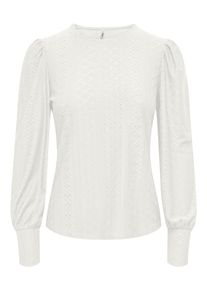 Only Damen Blusenshirt "ONLSANDRA L/S PUFF TOP JRS NOOS", rot, modisch, Gr. XS, unifarben, Jersey, Obermaterial: 95% Polyester, 5% Elasthan, Shirts