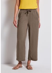 Street One Damen Culottemute mocha, casual, Gr. 44, unifarben, Web, 100% Baumwolle, Hosen, High Waist