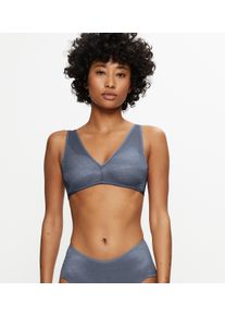 Triumph Damen Bügelloser BH "Signature Sheer P EX", Gr. 70, blau, Tüll, Spitze, Obermaterial: 49% Polyester, 26% Elasthan, 25% Polyamid, unifarben,