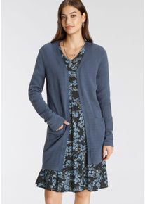 Tamaris Damen Strickjacke, blau, Basic, Gr. 32, unifarben, Strick, Obermaterial: 50% Viskose, 28% Polyester, 22% Polyamid, Strickjacken, mit Taschen