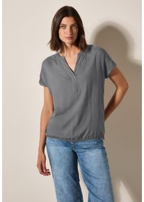 Cecil Damen Shirtbluse, grau, casual, Gr. L, unifarben, Stoff, 100% Viskose, Blusen, aus softer Viskose