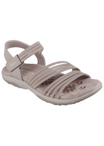 Skechers Damen Sandale "REGGAE SLIM", Gr. 41, grau, Textil, Lederimitat, casual, Schuhe, Sommerschuh, Trekking Sandale mit praktischem Klettverschluss
