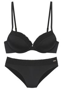 Buffalo Damen Bügel-Bikini, schwarz, Gr. 34, Microfaser, Bikini-Sets, mit leichter Wattierung