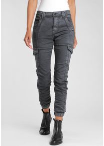 Gang Damen Cargohose "94GISELLE", schwarz, modisch, Gr. 31, unifarben, Web, Obermaterial: 81% Baumwolle, 16% Polyester, 3% Elasthan, Hosen, mit
