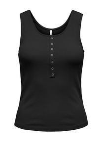 Only Damen Blusenshirt "ONLSIMPLE LIFE S/L BUTTON TOP BOX JRS", schwarz, modisch, Gr. XS, unifarben, Jersey, Obermaterial: 92% Baumwolle, 8%