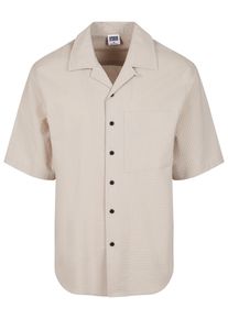 Urban Classics Herren Langarmhemd "Urban Classics Herren Relaxed Seersucker Short Sleeve Shirt", blau, Gr. M, unifarben, 100% Baumwolle, Hemden