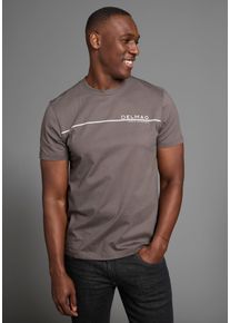 DELMAO Herren T-Shirt, grau, casual, Gr. XXL, bedruckt, Single Jersey, Obermaterial: 100% Baumwolle, Shirts, Kurzarm, mit coolem Print,