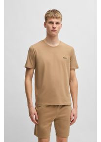 BOSS Herren T-Shirt "Mix&Match T-Shirt R", Gr. XXL, beige, Single Jersey, Obermaterial: 95% Baumwolle, 5% Elasthan, casual, Shirts, mit Logostickerei