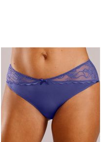 Lascana Damen Tanga "Vittoria", Gr. 36, blau, Obermaterial: 90% Polyamid, 10% Elasthan, Unterhosen, mit Spitzeneinsätzen
