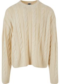 Urban Classics Herren Rundhalspullover "Urban Classics Herren Boxy Sweater", beige, klassisch, Gr. L, unifarben, 100% Polyacryl, Pullover