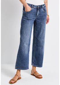 Street One Damen Weite Jeans, blau, casual, Gr. 31, unifarben, Denim/Jeans, Obermaterial: 79% Baumwolle, 15% Polyester (REPREVE), 4%