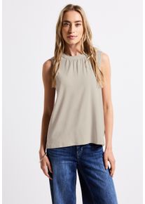 Street One Damen Trägertopmoonstone sand, casual, Gr. 46, unifarben, Stoff, 95% Viskose, 5% Elasthan, Tops, mit Schlitz im Nacken