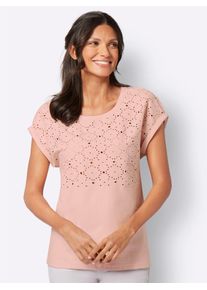 Classic Basics Damen Rundhalsshirt "Rundhals-Shirt", beige, Gr. 40, unifarben, 100% Baumwolle, Shirts
