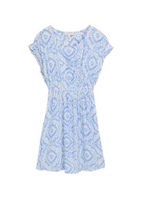 Tom Tailor Mädchen A-Linien-Kleidfresh blau tie dye circle, casual, Gr. 134, Batikmuster, bedruckt, Jersey, Obermaterial: 100% Viskose, Kleider, mit