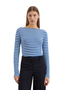 Marc O'Polo MARC O'POLO Damen Langarmshirt "aus Slubjersey"multi, shiny blau, Basic, Gr. XS, gestreift, Obermaterial: 100% Baumwolle, Shirts