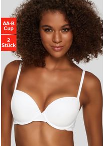 Petite Fleur Damen Push-up-BH, Gr. 80, schwarz, Jersey, Obermaterial: 70% Baumwolle, 25% Polyester, 5% Elasthan, Basic, BHs, mit Bügel, mit