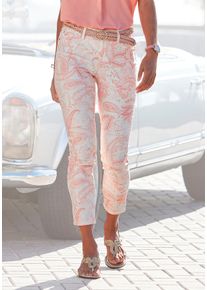 Lascana Damen 7/8-Jeggings, orange, modisch, Gr. 36, bedruckt, Denim/Jeans, Obermaterial: 68% Baumwolle, 29% Polyester, 3% Elasthan, Hosen, mit