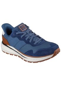 Skechers Herren Slip-On Sneaker "SLADE ULTRA", Gr. 43, blau, Veloursleder, Textil, casual, Schuhe, mit Bungee Schnürung