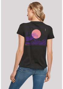 F4NT4STIC Damen T-Shirt "Kanagawa Welle Japan", schwarz, casual, Gr. XXL, Obermaterial: 100% Baumwolle, Shirts, Print