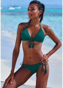 ELBSAND Damen Triangel-Bikini, blau, Gr. 36, Recycling-Polyamid, Bikini-Sets, aus trendiger Rippware