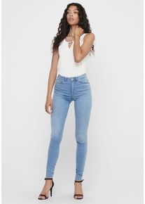 Only Damen High-waist-Jeans "ONLROYAL HW SK JEANS DNM BJ13333 NOOS", blau, casual, Gr. XS, Abriebeffekte, Denim/Jeans, Obermaterial: 69% Baumwolle,