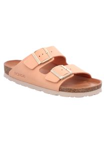 Rohde Damen Pantolette "Alba", Gr. 43, rot, Leder, klassisch, Schuhe, Keilabsatz, Sommerschuh, Hausschuh mit zwei Schnallenverschlüsse