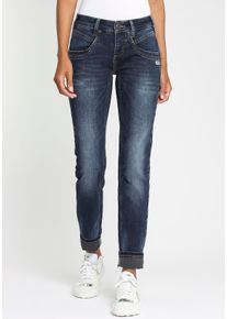 Gang Damen Slim-fit-Jeans "94JOJO", blau, casual, Gr. 32, leichte Abriebeffekte, unifarben, Denim/Jeans, Obermaterial: 85% Baumwolle, 13% Polyester,