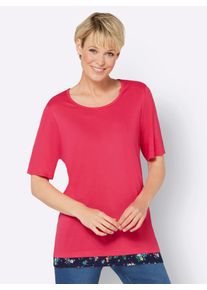 Classic Basics Damen 2-in-1-Shirt "2-in-1-Shirt", pink, Gr. 54, geblümt, gemustert, mehrfarbig, 100% Viskose, Shirts