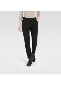 MAC Damen Chinohose "CHINO turn up", schwarz, casual, Gr. 36, Web, Obermaterial: 62% Polyester, 33% Viskose, 5% Elasthan, Hosen