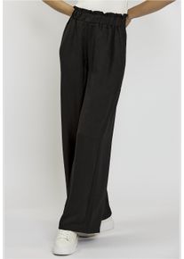 FRESHLIONS Damen Stoffhose "Letvia", schwarz, casual, Gr. S, unifarben, 100% Polyester, Hosen, mit lässigen, weiten Beinen