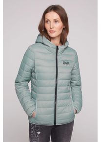 SOCCX Damen Outdoorjacke, blau, casual, Gr. M, bedruckt, bestickt, Material: 100% Polyamid, Futter: 100% Polyester, Füllung: 100% Polyester, Jacken,