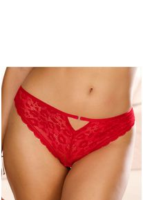 Vivance Damen String, Gr. 36, rot, Spitze, Obermaterial: 88% Polyamid, 12% Elasthan, Unterhosen, aus dezent transparenter Spitze in Kussmund-Optik