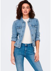 Only Damen Jeansjacke "ONLWONDA DNM JACKET PIM", blau, casual, Gr. XS, Denim/Jeans, Obermaterial: 70% Baumwolle, 21% Polyester, 8% Viskose, 1%