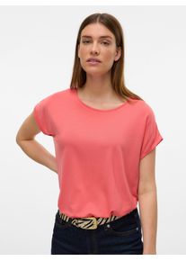 Véro Moda VERO MODA Damen Rundhalsshirt "VMAVA PLAIN SS TOP GAJRS NOOS", rosa, modisch, Gr. XL, unifarben, Jersey, Obermaterial: 95% Lyocell, 5% Elasthan,
